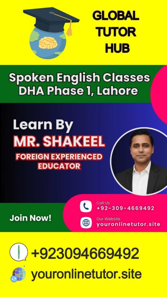 Best Spoken English Classes DHA Phase 1, Lahore. Start Learning Today